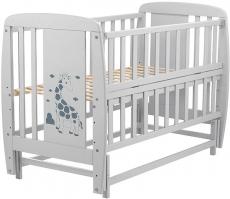 Дитяче ліжко Babyroom Giraffe маятник, відкидний бік DJMO-02 бук grey